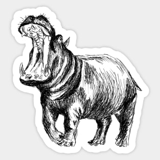 Hippo Print Sticker